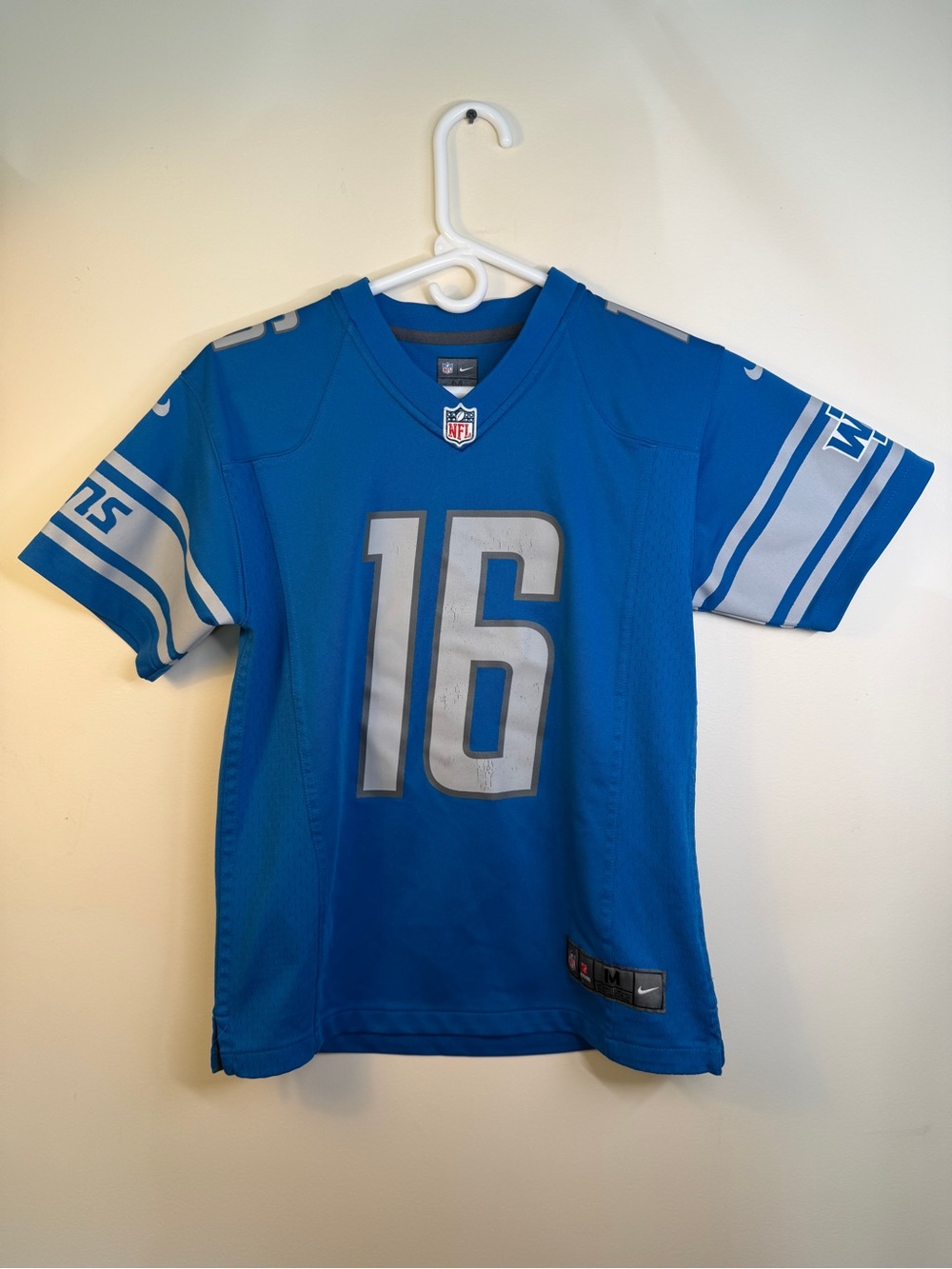 Detroit Lions Jared Goff #16 Nike Youth M 10/12 NFL Football Jersey Blue - Picture 2 of 16